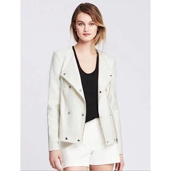 Banana Republic Tweed Asymmetrical Zip Blazer Moto Jacket - Picture 1 of 15